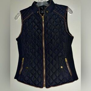 Black with Brown Fitted Vest